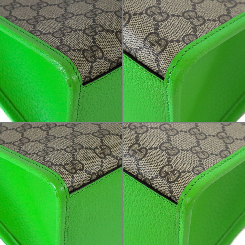 GUCCI Limited Edition GG Supreme Interlocking Tote Bag Leather Brown Multicolor - Picture 5 of 10